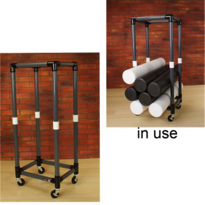 Foam Roller Storage Cart with Wheels | Gray