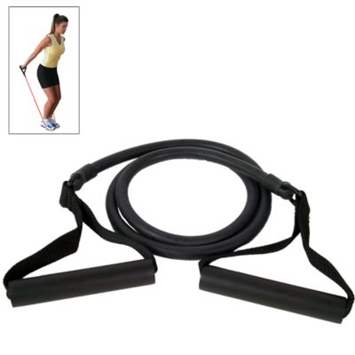 Resistance Tube with Plastic Grips,Extra Heavy Resistance,14.5-17 Lbs,Black