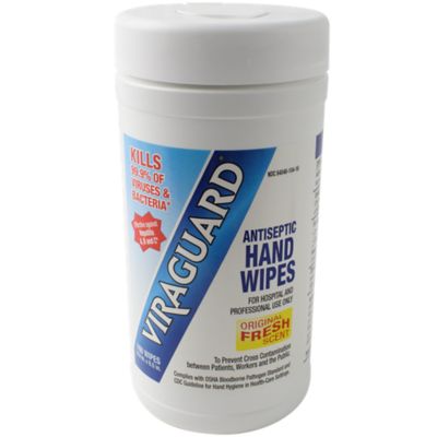 Viraguard&reg; Antiseptic Hand Wipes, 6.5" x 6.5" Wipe, 160 Count