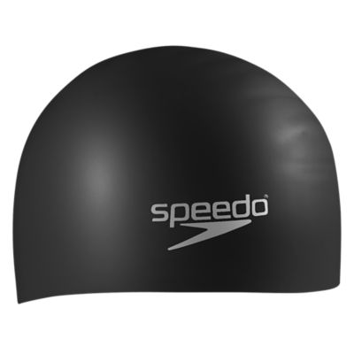 Swim Cap for Long Hair, Silicone, Black