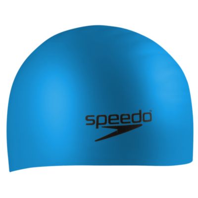 Swim Cap for Long Hair, Silicone, Blue
