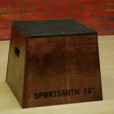 Wooden Plyo Box | Assembled | Red Mahogany Finish | 16" High Pyramidal Design