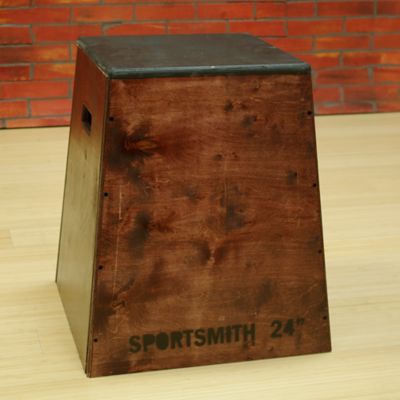 Wooden Plyo Box | Assembled | Red Mahogany Finish | 24" High Pyramidal Design