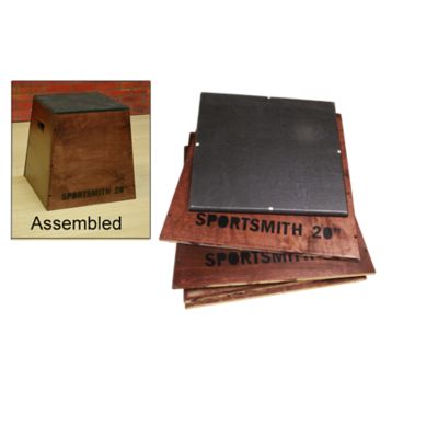 Wooden Plyo Box | Unassembled | Red Mahogany Finish | 20" High Pyramidal Design