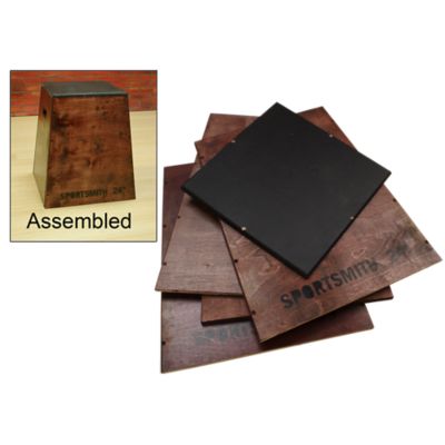Wooden Plyo Box | Unassembled | Red Mahogany Finish | 24" High Pyramidal Design