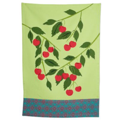 jardin cherries dishtowel