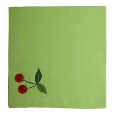 jardin cherries embroidered napkin