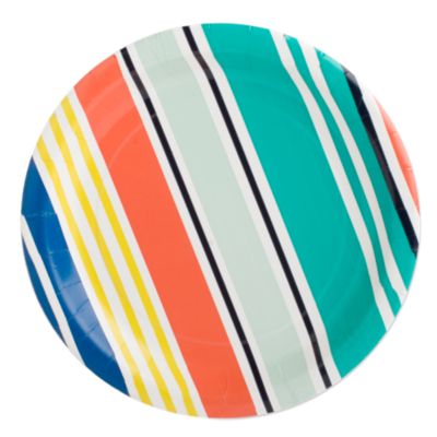 stripes paper plate set of 8