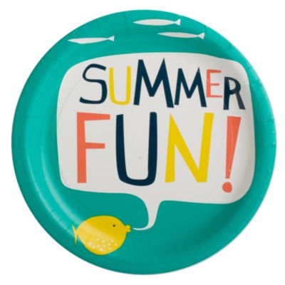 fish "summer fun" paper plate set of 8