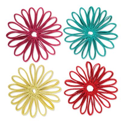 floral coaster set of 4