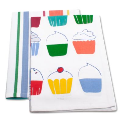 cupcake dishtowel set of 2