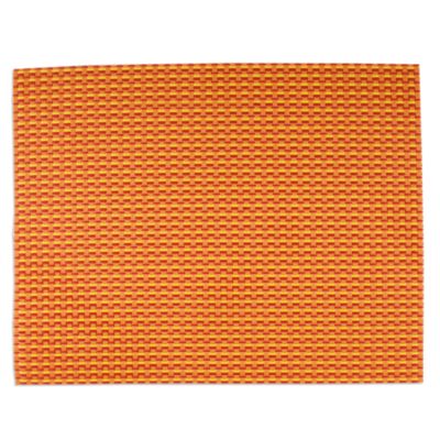 basketweave check orange placemat