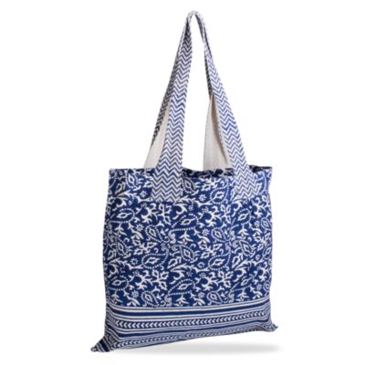 indigo cotton tote bag