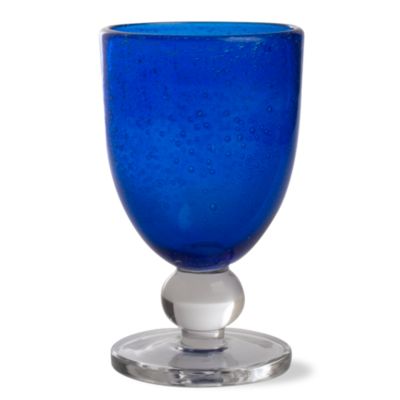 bubble glass indigo goblet
