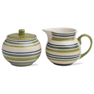 Sonoma Celadon Stripe Sugar & Creamer Set