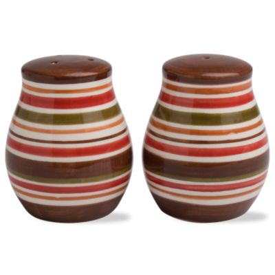 Sonoma Chocolate Stripe Salt & Pepper Shakers
