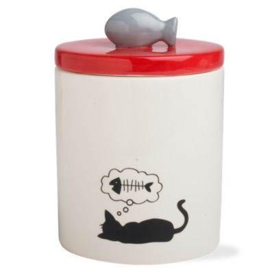 meow & woof cat treat canister