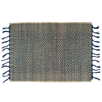indigo diamond weave placemat