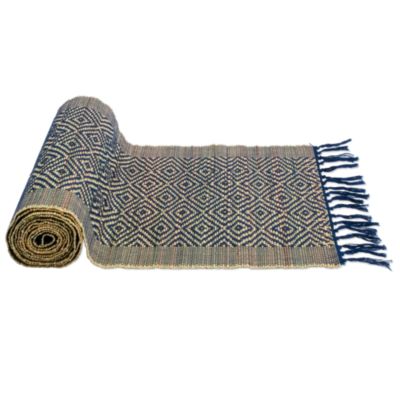 indigo diamond weave 72" runner