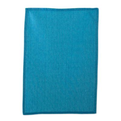 chambray solid blue waffle weave dishtowel
