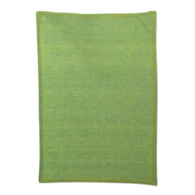 chambray solid green waffle weave dishtowel