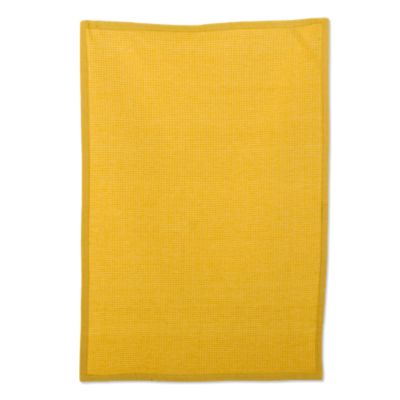 chambray solid yellow waffle weave dishtowel