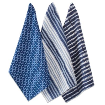 indigo dishtowel set of 3