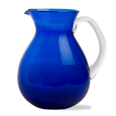 bubble glass indigo pitcher
