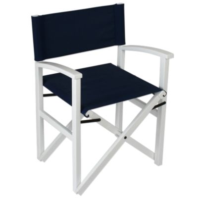 Campaign Chair-Dark Blue on White Frame