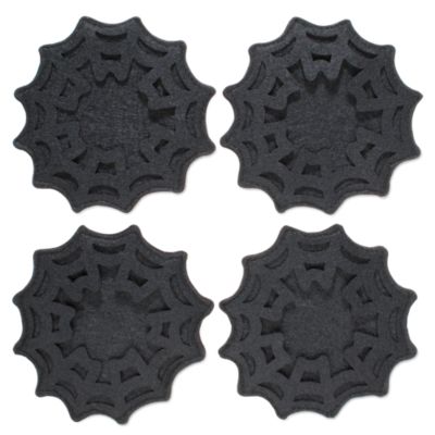 Halloween spiderweb felt coaster set of 4