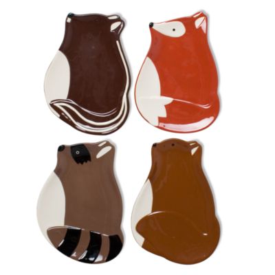 Fall critters appetizer plate set of 4