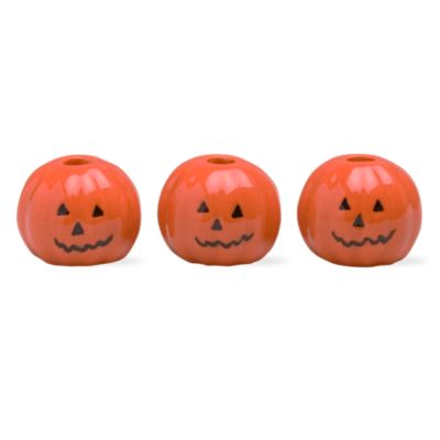Halloween mini pumpkin taper holder set of 3