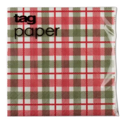Winter Plaid Paper Cocktail Napkin Set of 20