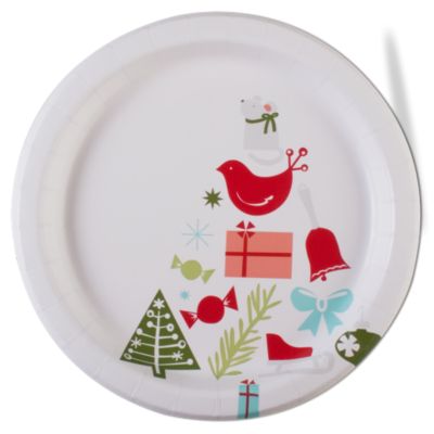 Happy Holidays Paper Dinner Plate Set of 8
