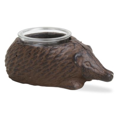 Fall critters hedgehog cast iron tealight holder