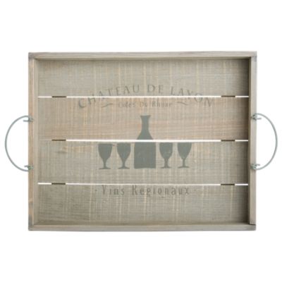 Rustic chateau large wood tray