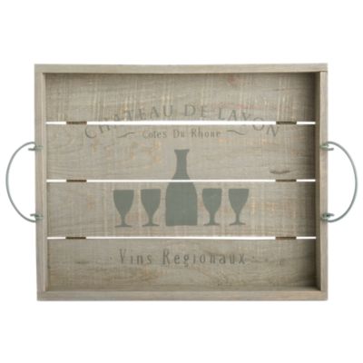 rustic chateau small wood tray