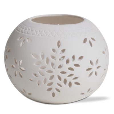 Snowflake Porcelain Round Tealight Holder