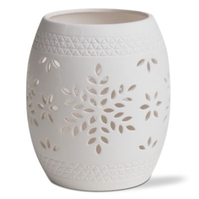 Snowflake Porcelain Oval Tealight Holder