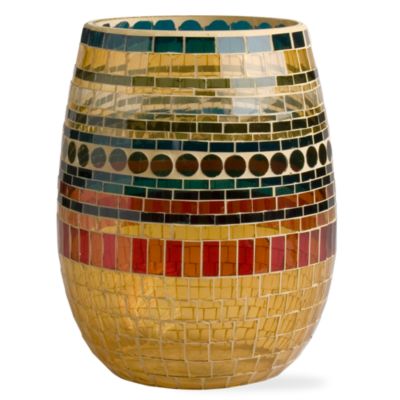 Harvest market mosaic glass hurricane