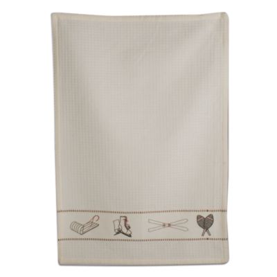 Winter fun waffle weave dishtowel