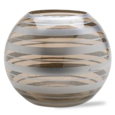 Swirl Silver Glass Votive Holder