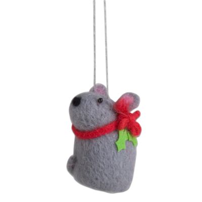 Christmas Mouse Woolen Ornament