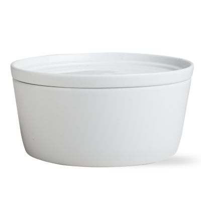 whiteware large round bowl with lid