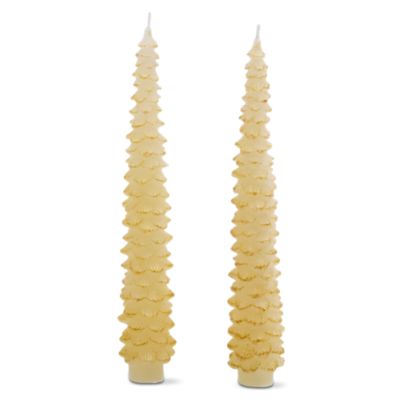 Metallic Gold Tree Taper Candle Set of 2