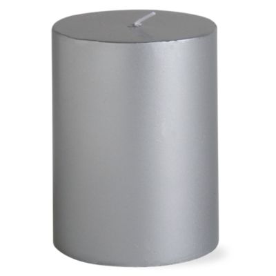 silver 3x4 pillar candle