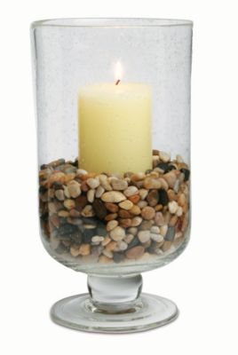 Bubble Glass Hurricane and Pillar Candle Gift Set