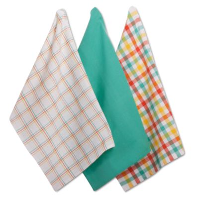 kitchen plaid dishtowel set of 3