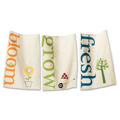 garden printed dishtowel set of 3