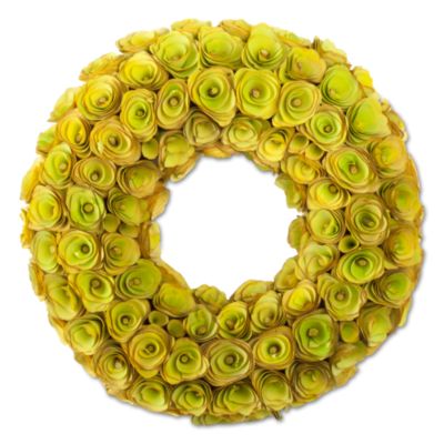 green rose floral wreath